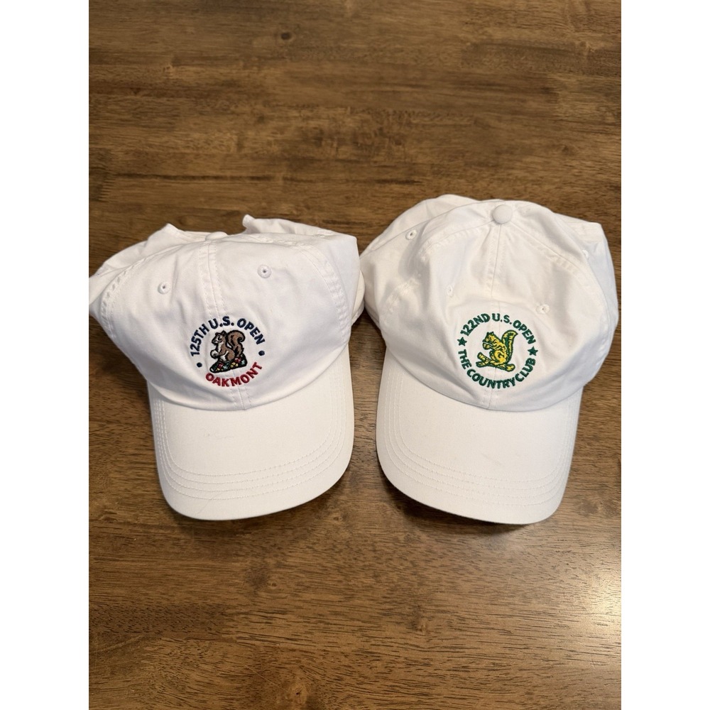 Lot of 2 USGA Member US Open Hats Oakmont 125th & The Country Club 122nd White